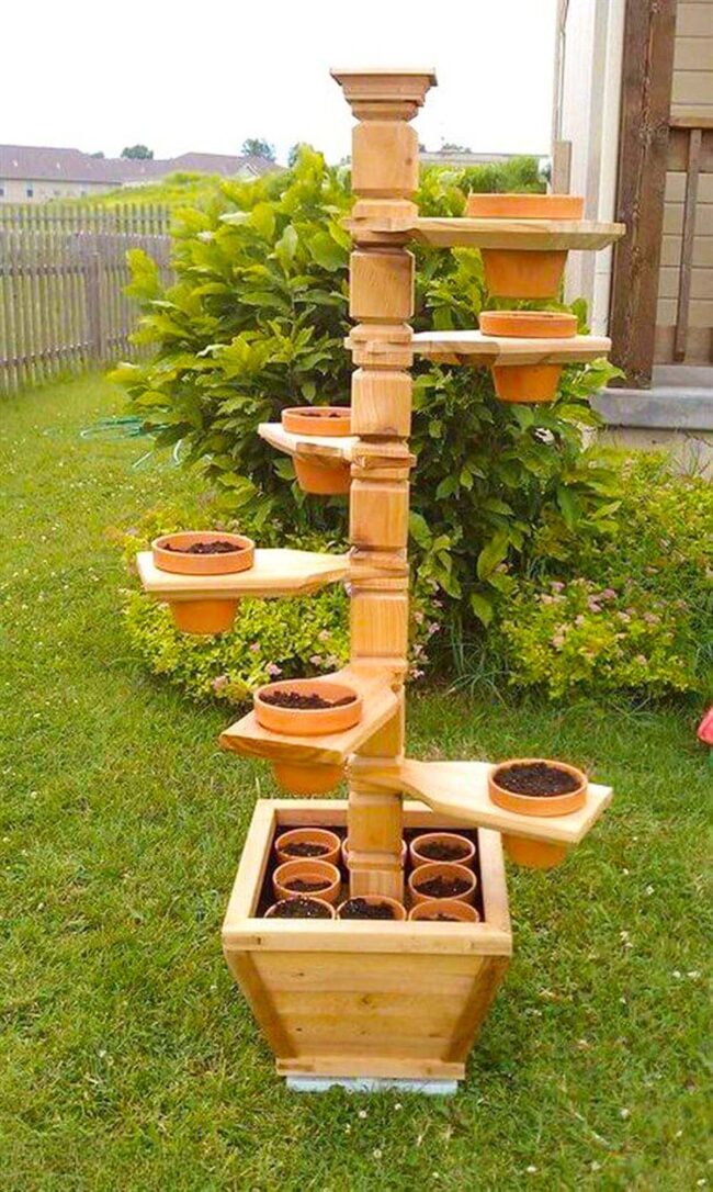 Terracotta Spiral Garden Tower