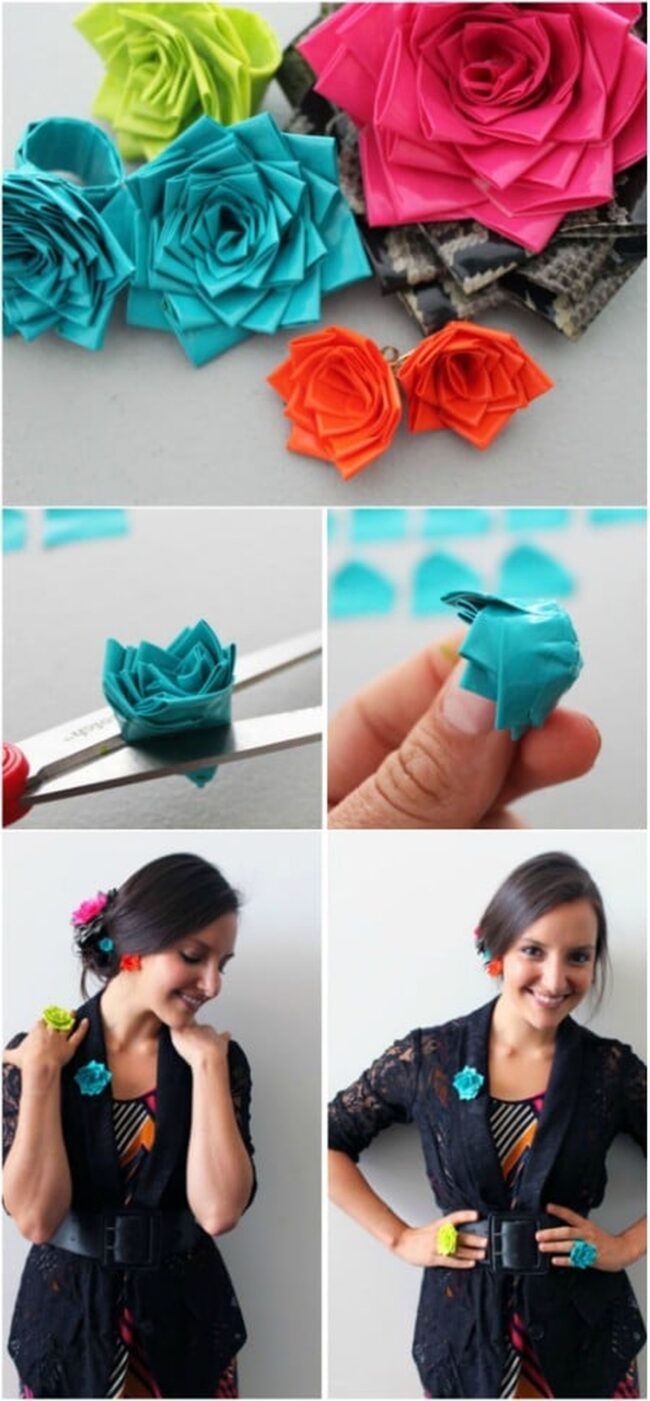 Chic Duct Tape Rosette Jewelry