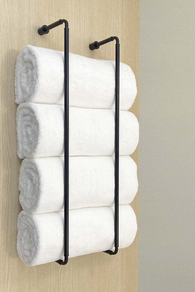 Raw Metal Leather Strap Rack