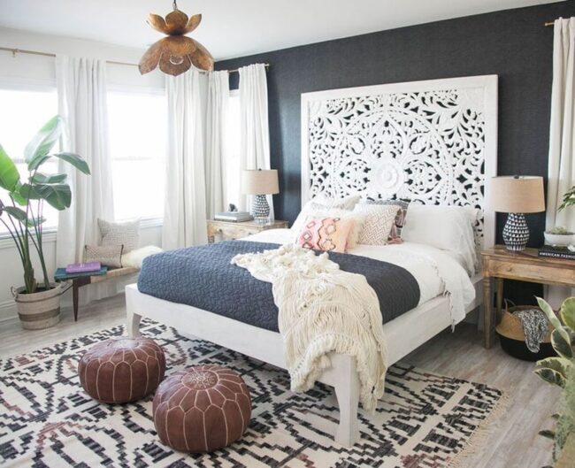 Midnight Black Accent Bedroom Drama