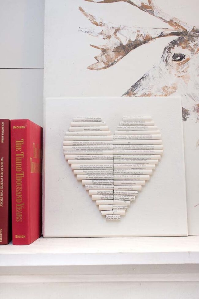 Curved Pages Heart Valentine Artwork