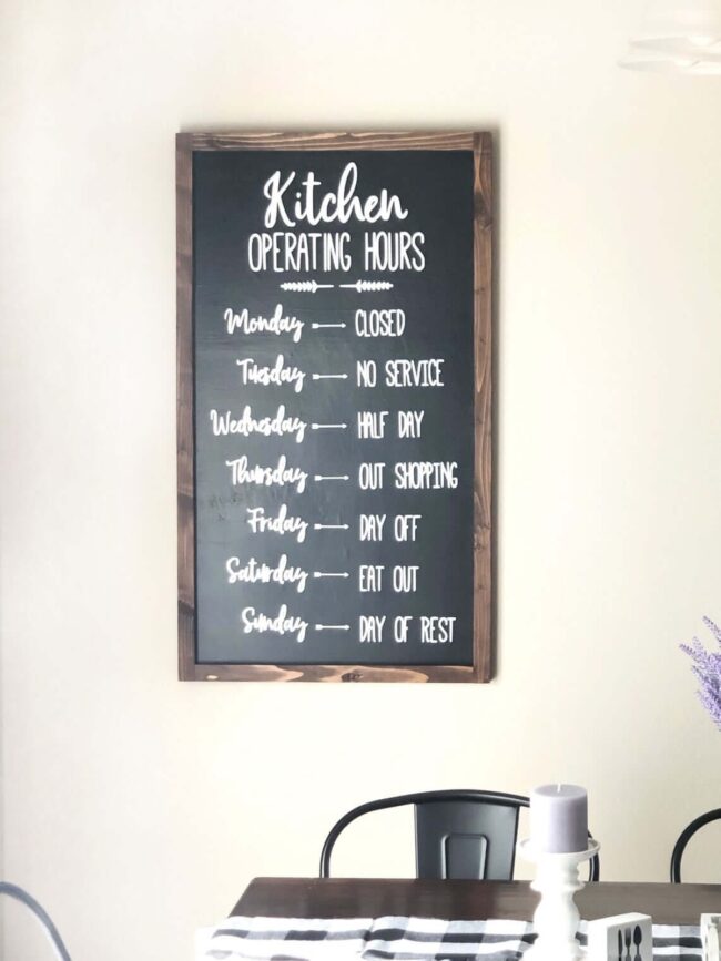 Kitchen Timeout Sanctuary Sign