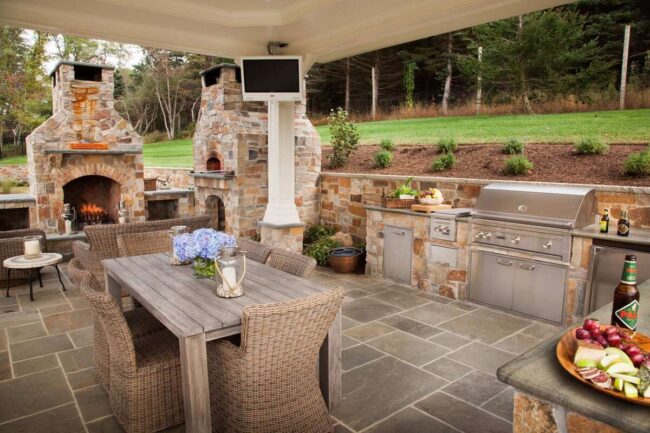 Weatherproof Stone Grilling Haven