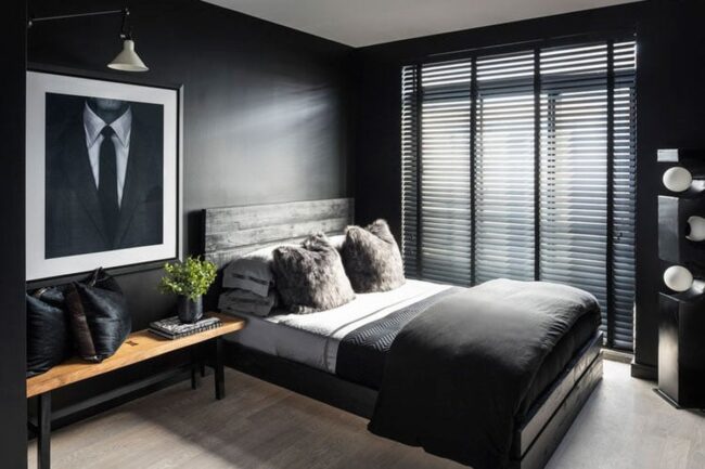 Monochrome Midnight Bedroom Sanctuary