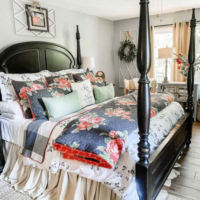 Vintage Black Bed Anchors Gray Sanctuary