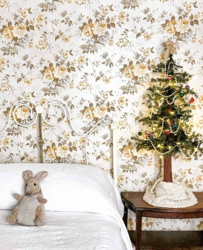 Soft Blossoms White Metallic Frame