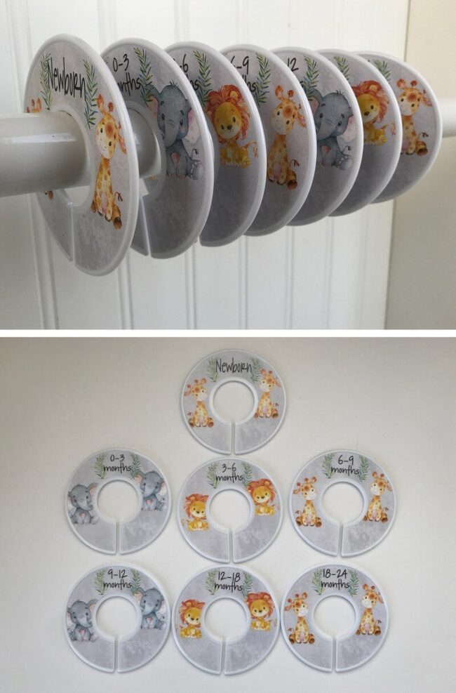 Safari Zoo Closet Size Markers