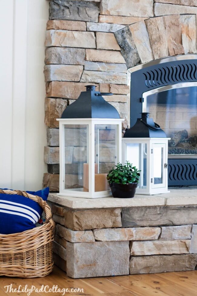 Nautical Stripes Rattan Hearth Accent