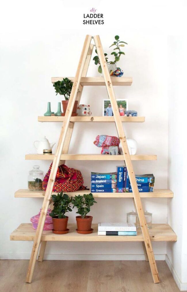 Emerald Ladder Shelf Geometric Charm