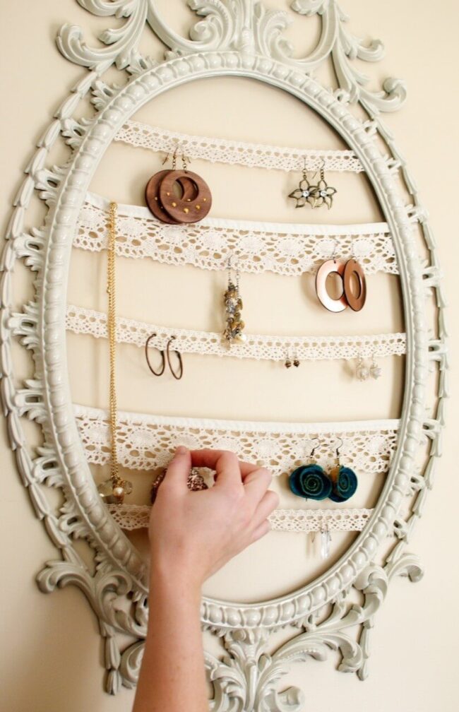 Vintage Lace Earring Display Frame