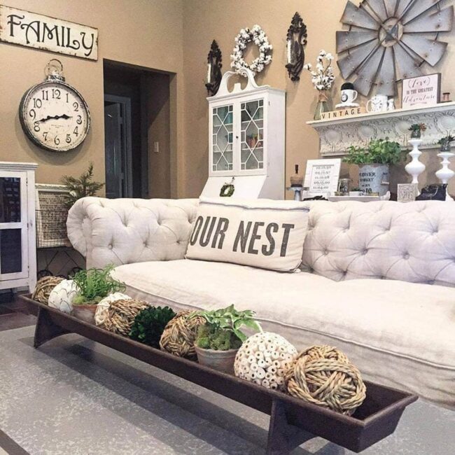 Farmhouse Charm: Nest-Inspired Trough Centerpiece