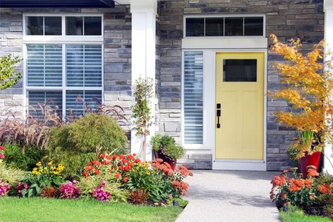 Sunny Marigold Door Welcomes Home