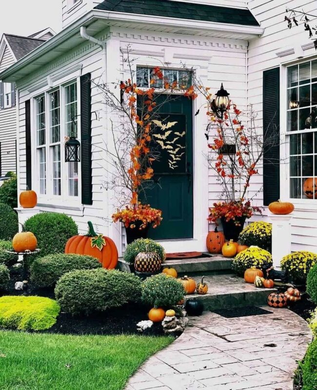 Autumn Whispers on White Porch