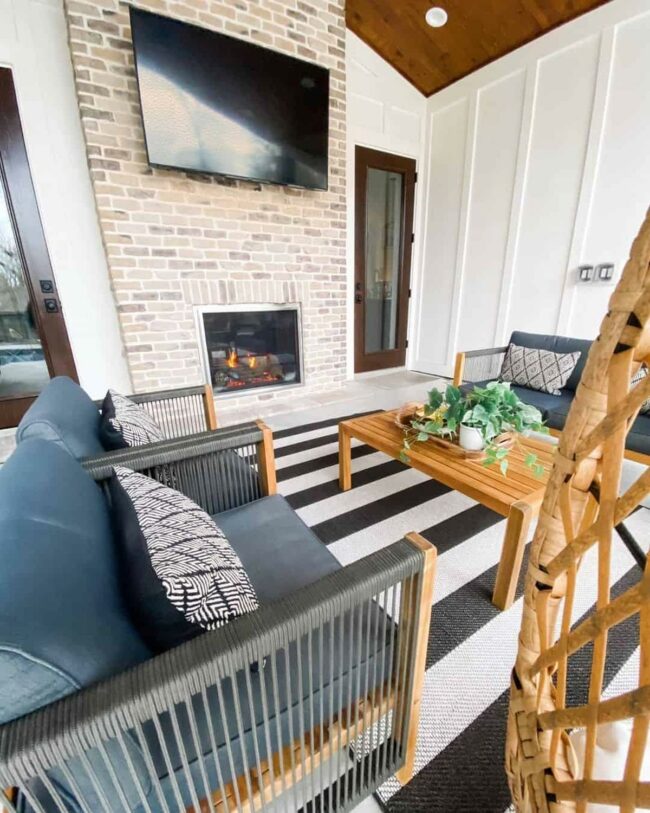 Black and White Farmhouse Fireplace Haven