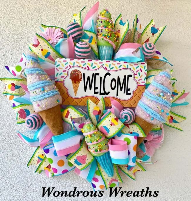 Sugary Summer Ice Cream Wreath