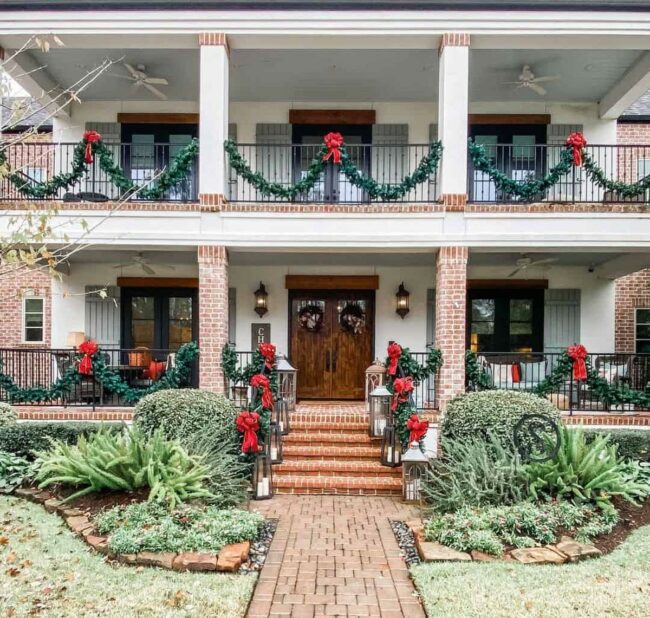 Crimson Ribbons Wreath Winter Welcome