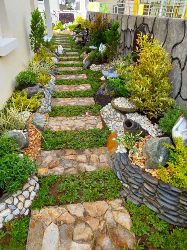 Stone Whispers Through Verdant Garden Path
