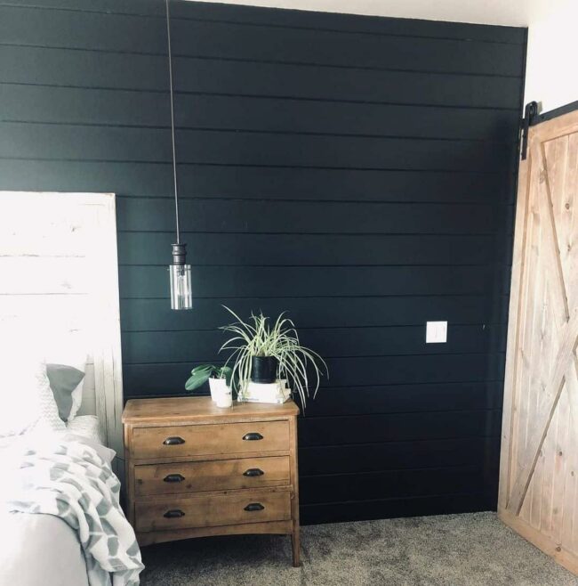 Black Shiplap White Headboard Harmony