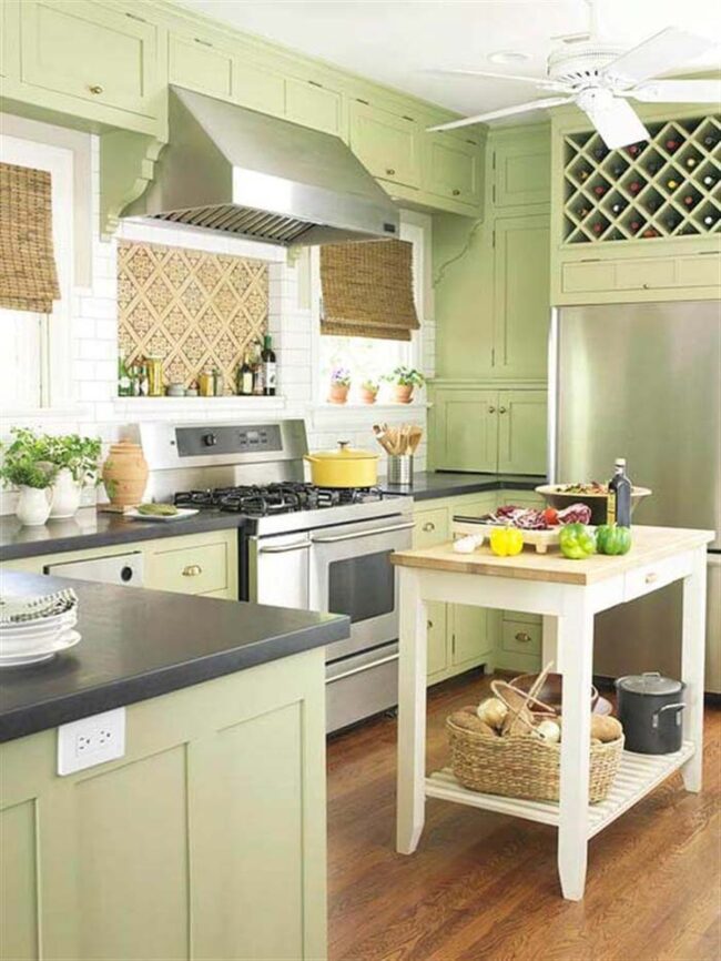 Zesty Lime Cabinets Vintage Charm