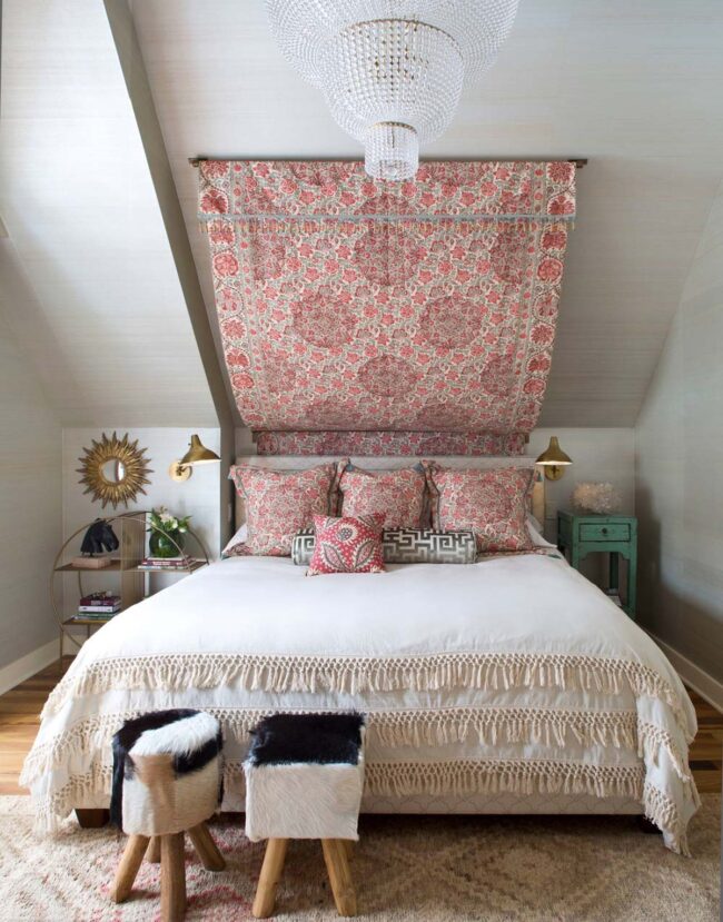 Soft Fabric Canopy Dreams Above Bed