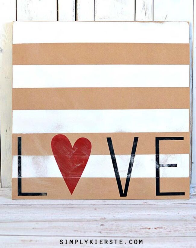 Crimson Stripes Heart Love Expression