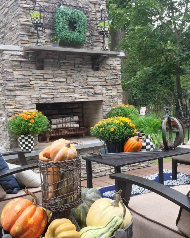 Autumn's Charcoal Fireplace Sanctuary