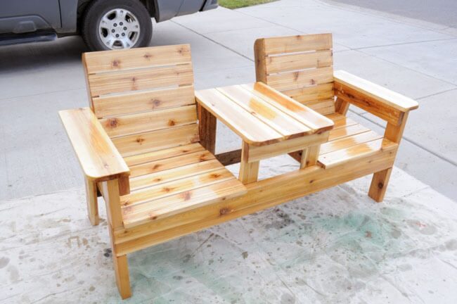 Rustic Wooden Cabin Seating Duo