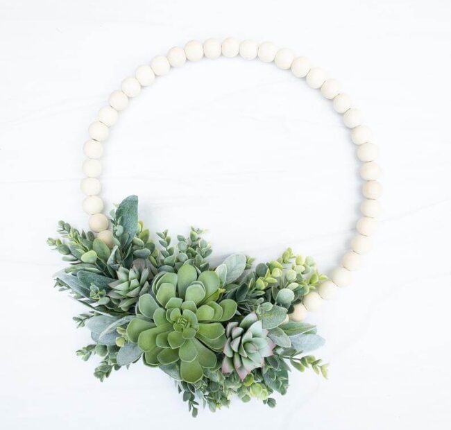 Rustic Succulents Wooden Circular Harmony