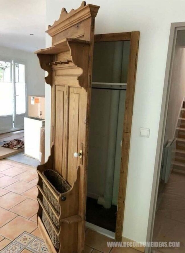 Wooden Door Hides Coat Haven