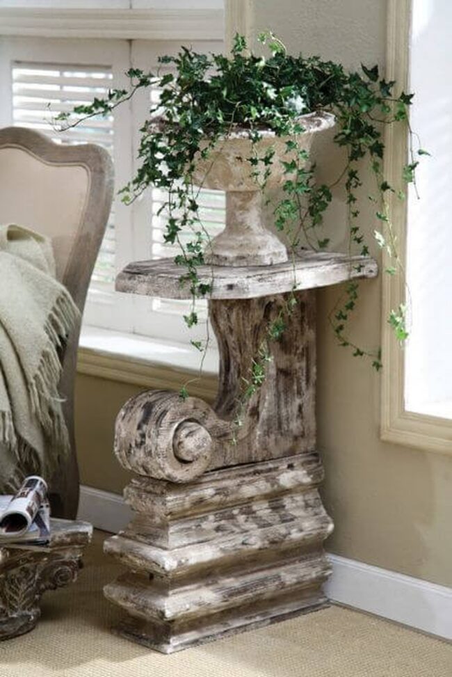 Weathered Corbels Vintage Urns Display