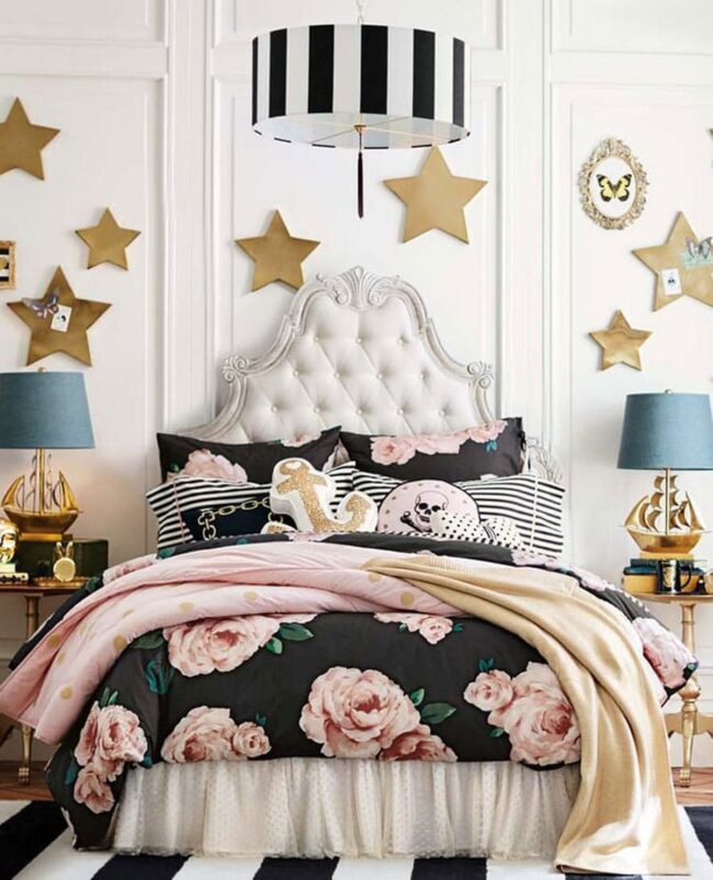 Midnight Starburst Antique Bedroom Palette