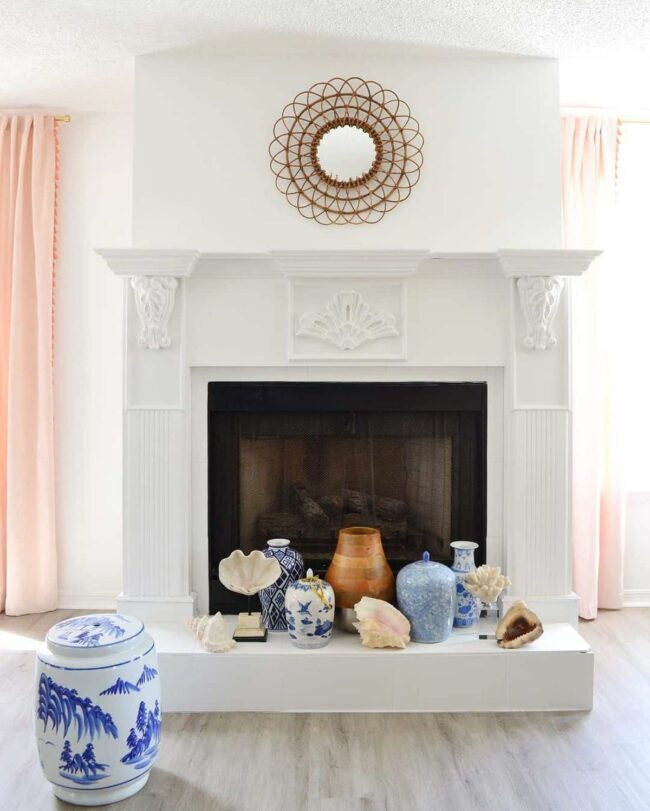 Blue Wave Coastal Fireplace Sanctuary