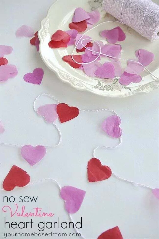 Soft Pink Hearts Woven Love
