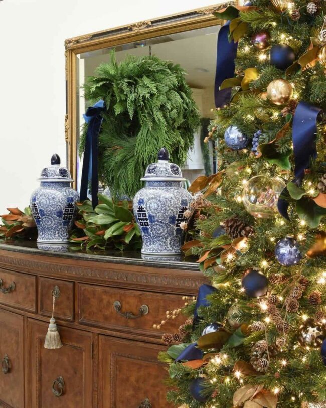 Regal Blue Ornaments Enchant Christmas