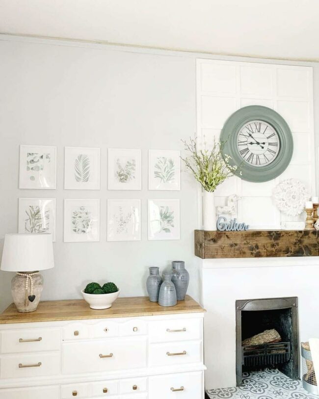 Gray Stone Hearth with Wooden Whispers