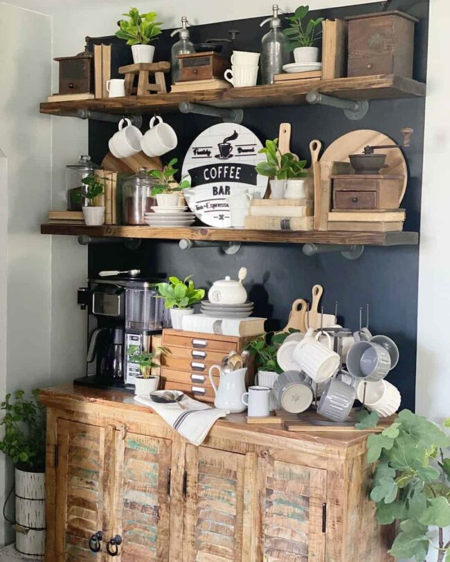 Dark Wood Vintage Coffee Corner Sanctuary