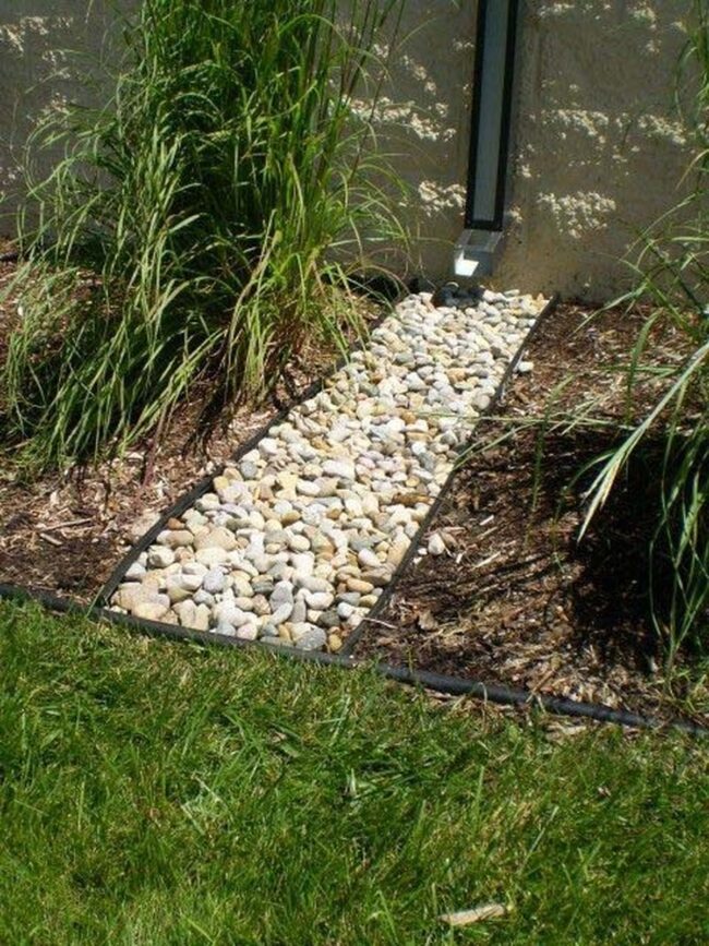 Stone Drainage Channel for Lush Gardens