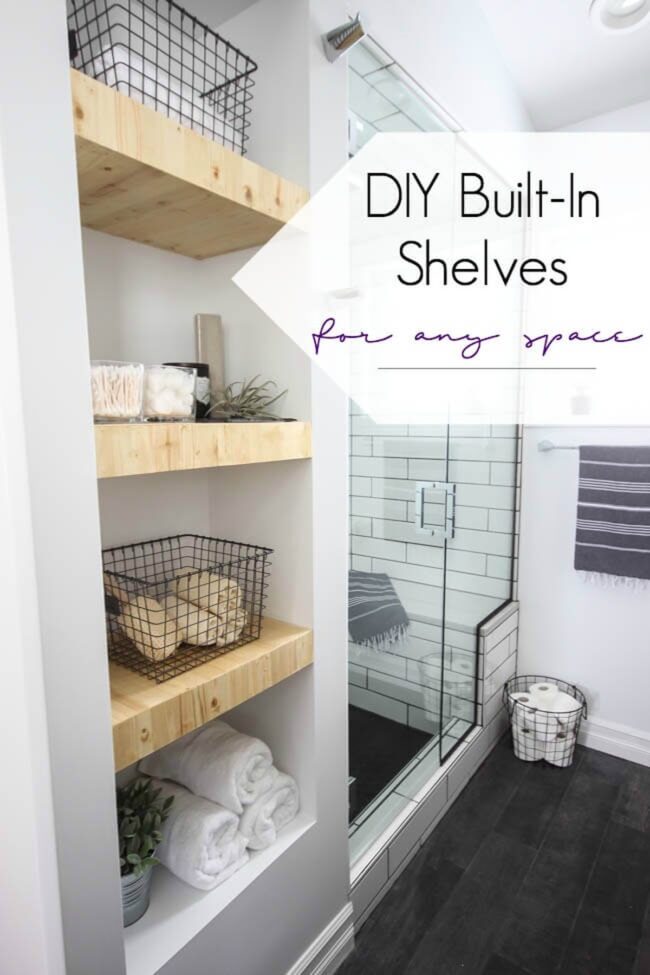Rustic Wood Bathroom Storage Solution