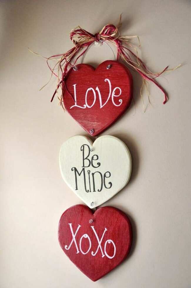 Red Hearts Passionate Wall Love Story