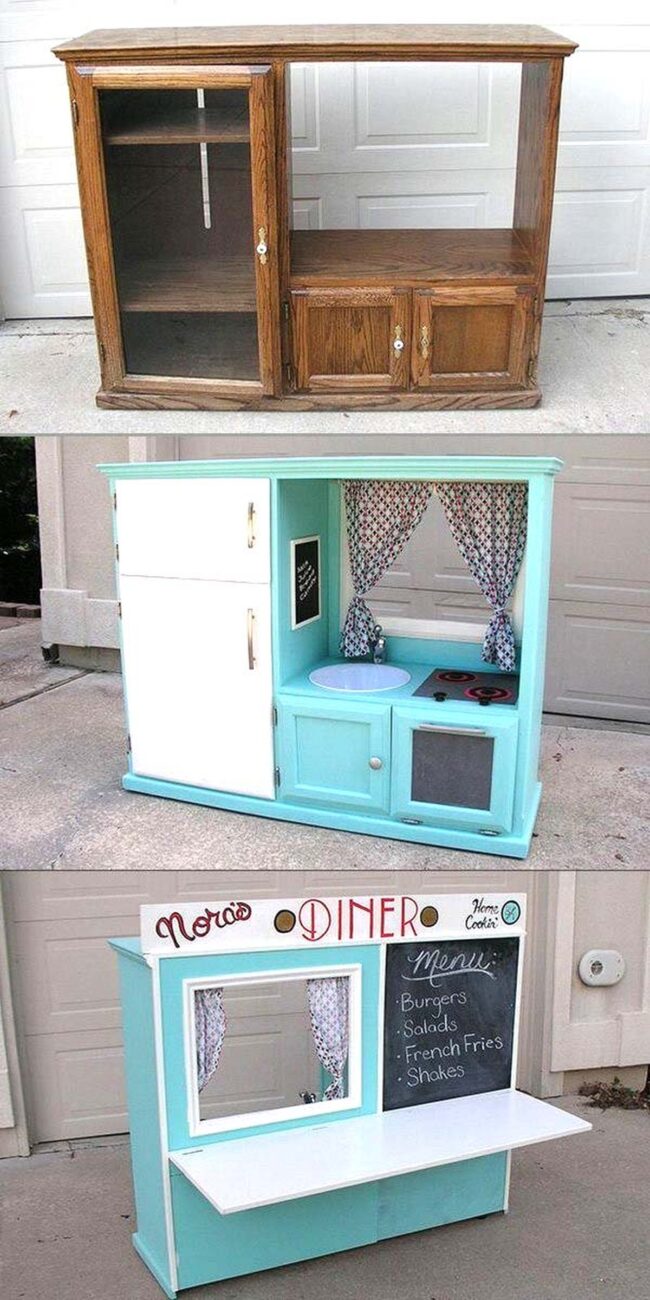 Vintage Cabinet Metamorphosis into Playtime Paradise