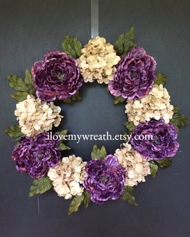 Purple Hydrangea Entrance Wreath