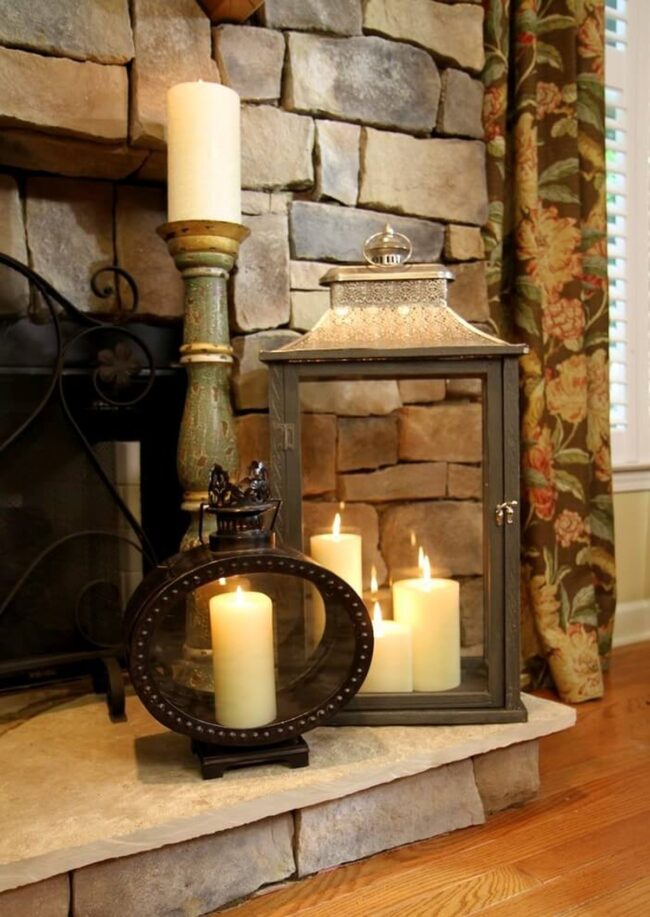Rustic Lantern Pillar Sanctuary