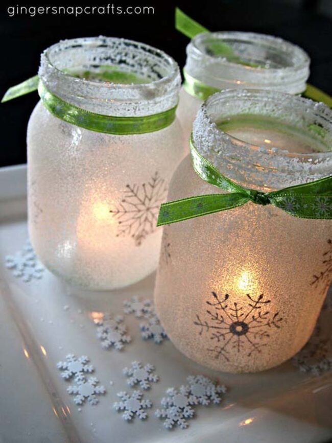 Frosty Metallic Mason Jar Lights