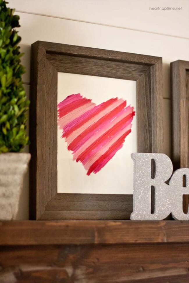 Crimson Lipstick Hearts Romantic Passion