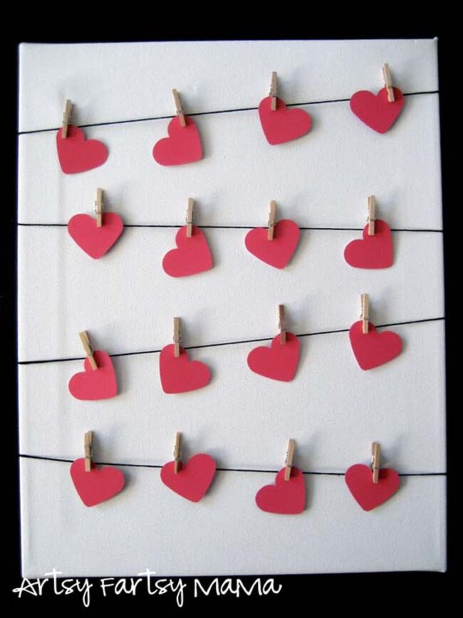 Crimson Hearts Hanging Love Lines