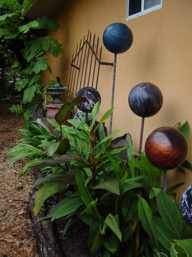 Colorful Bowling Balls Garden Art Sculptures