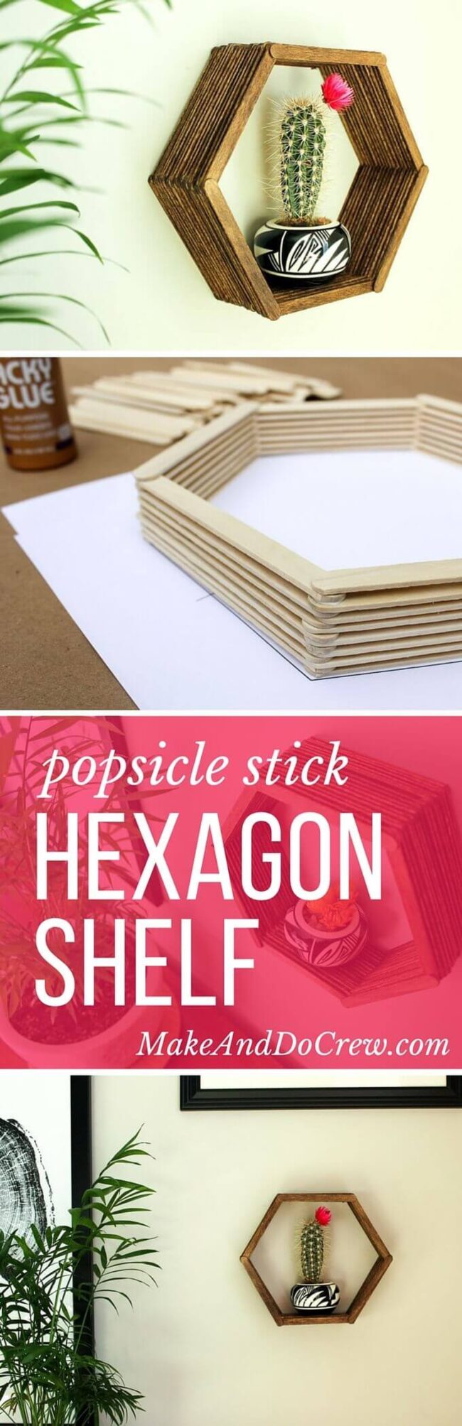 Rustic Wooden Sticks Handcrafted Shelf
