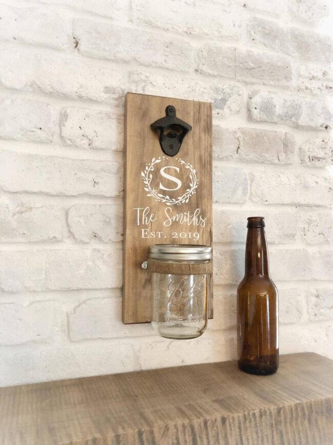 Rustic Wooden Heartfelt Monogram