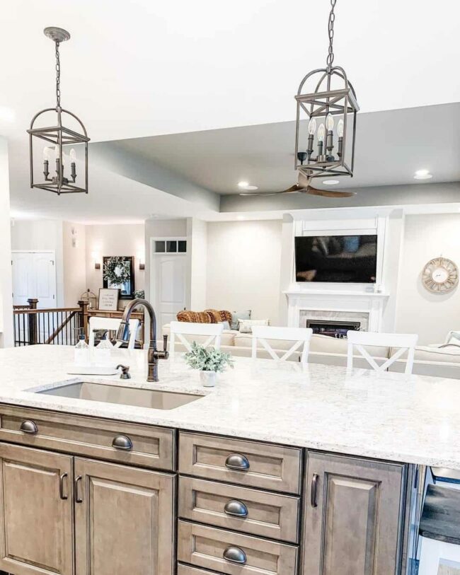 Luminous Lantern Wood Quartz Island