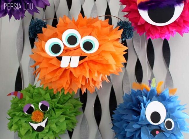 Fluffy Monster Hands Halloween Craft